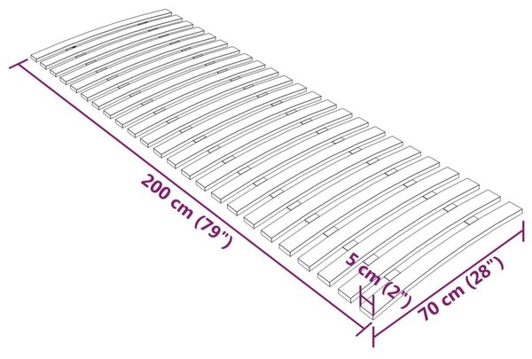 Τελάρο Κρεβατιού με 24 Σανίδες 70 x 200 εκ. - Καφέ