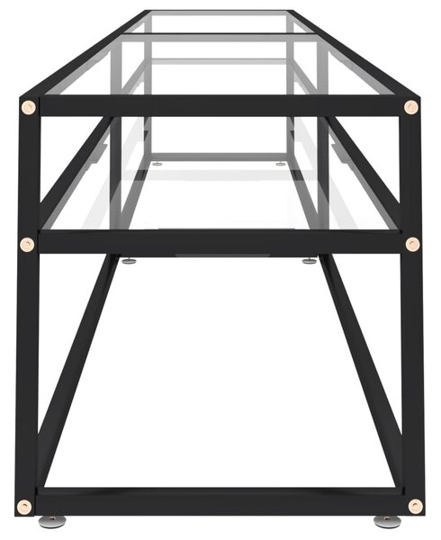 Έπιπλο Τηλεόρασης Διαφανές 220 x 40 x 40,5 εκ. από Ψημένο Γυαλί - Διαφανές