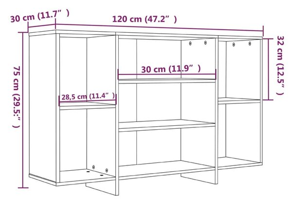 Ντουλάπι Sonoma Δρυς 120x30x75 εκ. από Επεξεργασμένο Ξύλο - Μπεζ