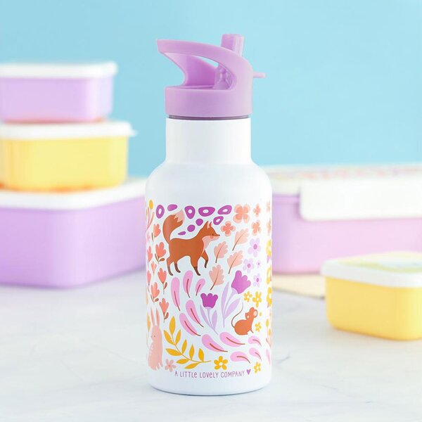 Παγούρι - Θερμός 350ml Με Καλαμάκι Α Little Lovely Company Fower Garden DBSSFG89