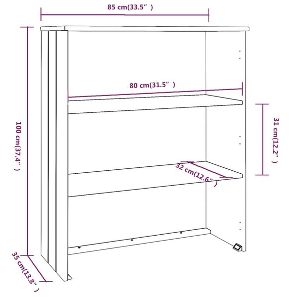 Πάνω Μέρος για Ντουλάπι HAMAR Μελί 85 x 35 x 100εκ. Ξύλο Πεύκου - Καφέ