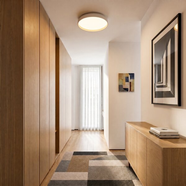 Lindby Φωτιστικό οροφής LED Jovian, λευκό, Ø 40 cm, CCT, με δυνατότητα ρύθμισης, ρυθμιζόμενος, Λευκό, Σαλόνι / τραπεζαρία, Πλαστικό, σύγχρονο