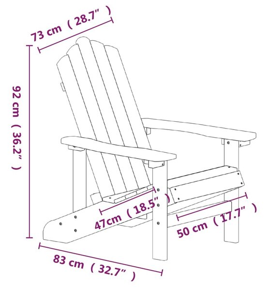 Καρέκλα Κήπου Adirondack Λευκή από HDPE - Λευκό