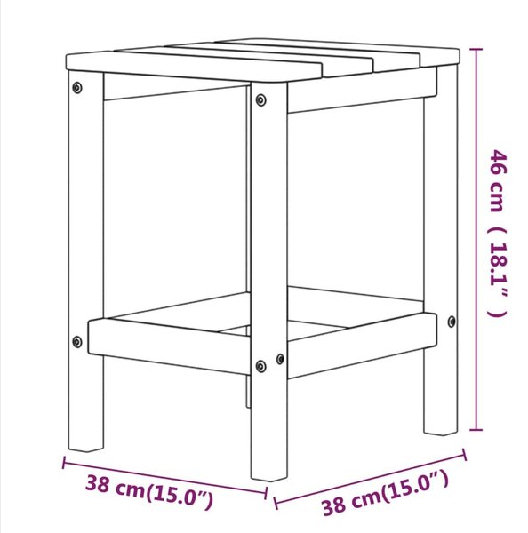 Τραπέζι Κήπου Adirondack Καφέ 38 x 38 x 46 εκ. από HDPE - Καφέ