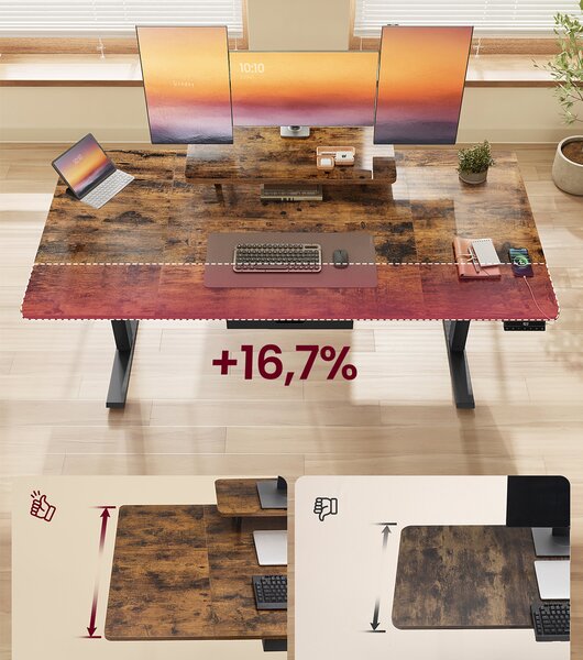 Ηλεκτρικό Γραφείο (140x70x72/120) Με Ρυθμιζόμενο Ύψος Vasagle LSD154KD01V1