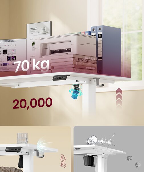 Ηλεκτρικό Γραφείο (120x60x72/120) Με Ρυθμιζόμενο Ύψος Vasagle LSD312WZ03