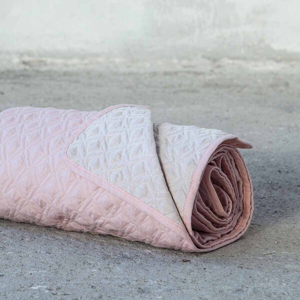Κουβερλί King Size (240x265) 2 Όψεων Nima Layers Rombo Shell Salmon/Linen