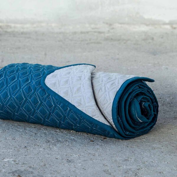 Κουβερλί King Size (240x265) 2 Όψεων Nima Layers Rombo Aegean Blue/Silver