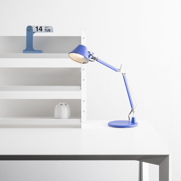 Artemide Επιτραπέζια λάμπα Tolomeo Micro, μπλε, Μπλε, Μελέτη / Γραφείο, Μέταλλο, σχεδιασμός