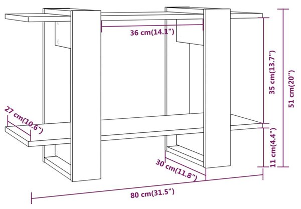 Βιβλιοθήκη/Διαχωριστικό Χώρου Μαύρο 80 x 30 x 51 εκ. - Μαύρο