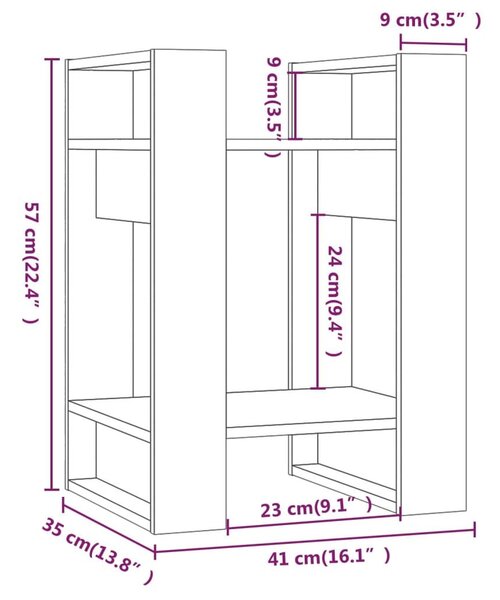 Βιβλιοθήκη/Διαχωριστικό Χώρου Λευκό 41x35x57 εκ. Μασίφ Πεύκο - Λευκό