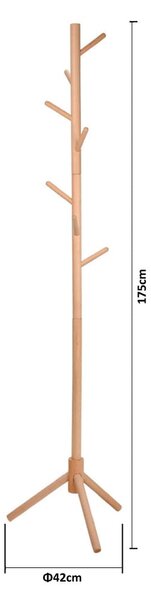 Καλόγερος Ρούχων (42x42x175) Estia Ξύλινο 03-24017