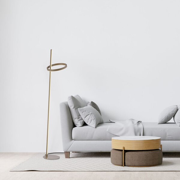 JUST LIGHT. GmbH Φωτιστικό δαπέδου LED Ritus άμμος, σίδερο, ρυθμιστής έντασης, 3.000, ρυθμιζόμενος, Μπεζ, Σαλόνι / τραπεζαρία, Μέταλλο, σύγχρονο