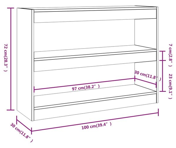 Βιβλιοθήκη/Διαχωριστικό Χώρου Λευκό 100 x 30 x 72 εκ. - Λευκό