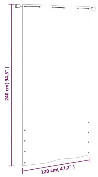 Διαχωριστικό Βεράντας Λευκό 120 x 240 εκ. Ύφασμα Oxford - Λευκό