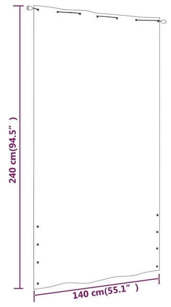 Διαχωριστικό Βεράντας Ανθρακί & Λευκό 140x240 εκ. Ύφασμα Oxford - Πολύχρωμο