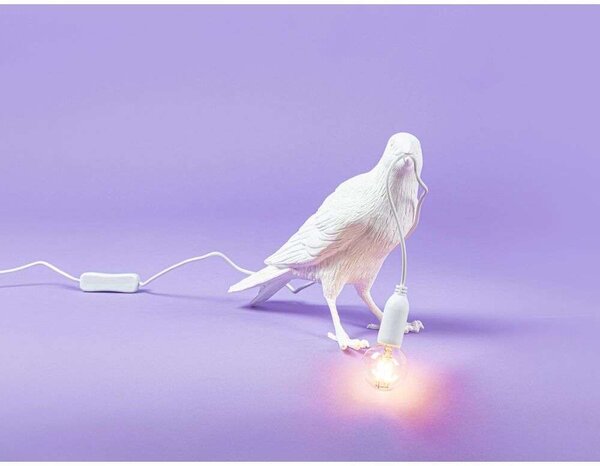 Seletti - Bird Lamp Waiting Επιτραπέζιο φωτιστικό εξωτερικού χώρου Λευκό Seletti