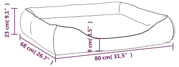 Κρεβάτι Σκύλου Μαύρο και Καφέ 80 x 68 x 23 εκ. Συνθετικό Δέρμα - Μαύρο