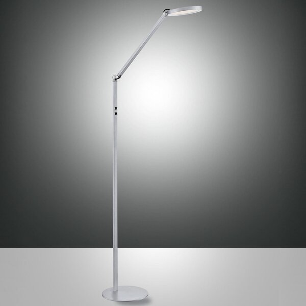 Fabas Luce Φωτιστικό δαπέδου LED Regina, 1-φωτιστικό, αλουμίνιο, ρυθμιζόμενος, Μεταλλικό, Σαλόνι / τραπεζαρία, Μέταλλο, σύγχρονο