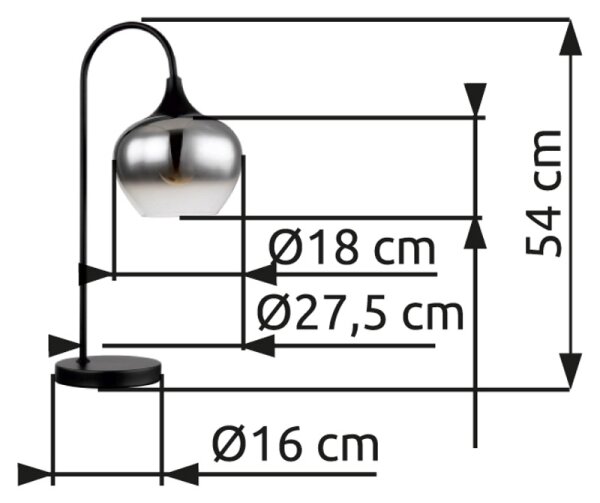 Globo 15548T - Eπιτραπέζια λάμπα MAXY 1xE27/40W/230V μαύρο