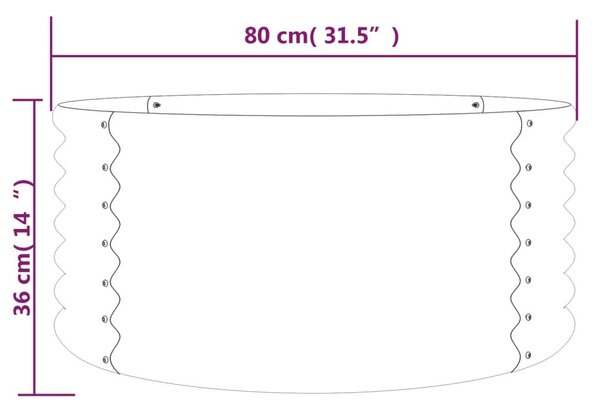 Ζαρντινιέρα Πράσινη 80x80x36 εκ. Ατσάλι με Ηλεκτρ. Βαφή Πούδρας - Πράσινο