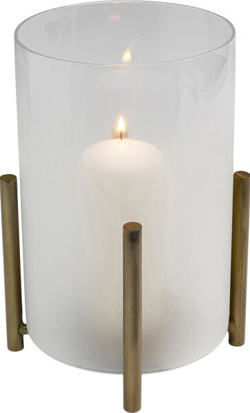 Κηροπήγιο Pillar Steam Λευκό 19x25 εκ. 19x19x25εκ - Χρυσό