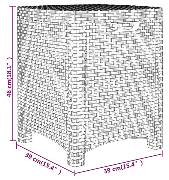 Μπαούλο Αποθήκευσης Κήπου Καφέ 39x39x46 εκ. Ρατάν Πολυπρ/νίου - Καφέ