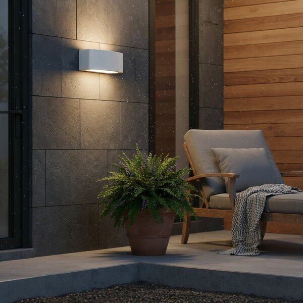 IDEAL LUX Ideal Lux Φωτιστικό εξωτερικού χώρου Andromeda, γκρι, πλάτος 22 cm, αλουμίνιο, ρυθμιζόμενος, Γκρι, Μπάνιο, Αλουμίνιο, σύγχρονο, Πρίζα τοίχου κάτω