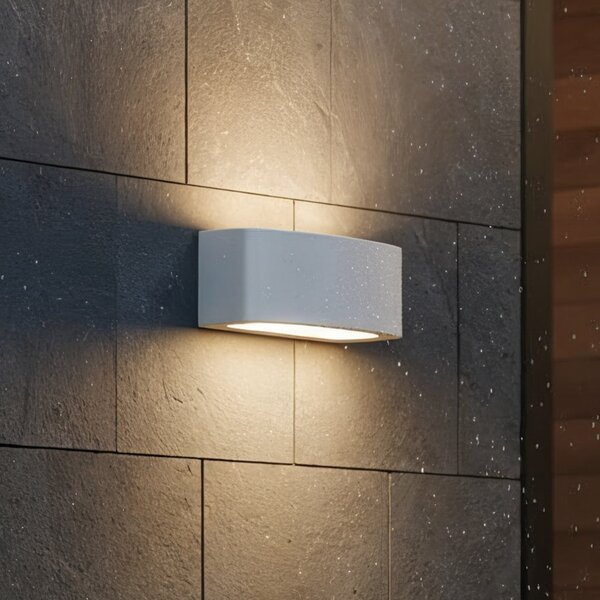 IDEAL LUX Ideal Lux Φωτιστικό εξωτερικού χώρου Andromeda, γκρι, πλάτος 22 cm, αλουμίνιο, ρυθμιζόμενος, Γκρι, Μπάνιο, Αλουμίνιο, σύγχρονο, Πρίζα τοίχου κάτω