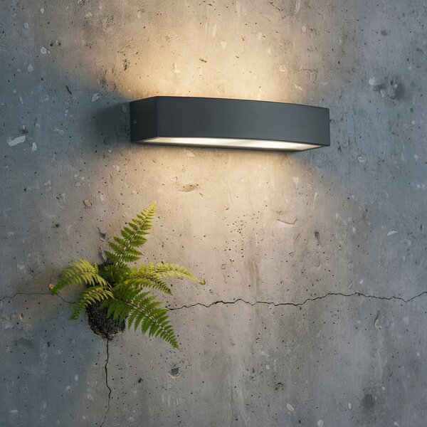 IDEAL LUX Ideal Lux εξωτερικός φωτιστικός Andromeda, ανθρακί, πλάτος 45 cm, ρυθμιζόμενος, Γκρι, Μπάνιο, Αλουμίνιο, σύγχρονο, Πρίζα τοίχου κάτω