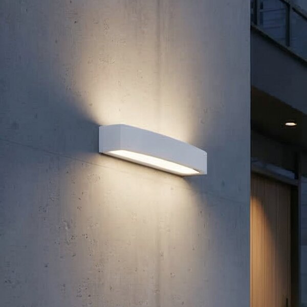 IDEAL LUX Ideal Lux Λάμπα εξωτερικού χώρου Andromeda, λευκή, πλάτος 45 cm, E27, ρυθμιζόμενος, Λευκό, Μπάνιο, Αλουμίνιο, σύγχρονο, Πρίζα τοίχου κάτω