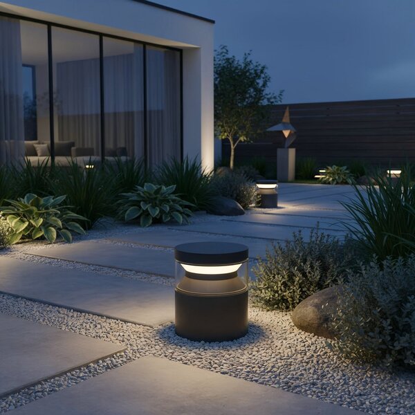 IDEAL LUX Ideal Lux LED φωτιστικό βάσης Boeing, μαύρο, ύψος 15 cm, Μαύρο, Μέταλλο