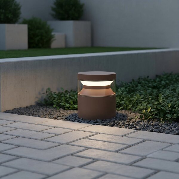 IDEAL LUX Ideal Lux LED φωτιστικό βάσης Boeing, καφέ, ύψος 15 cm, Καφέ / Σκουριάς, Μέταλλο