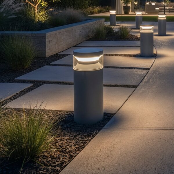 IDEAL LUX Ideal Lux LED φωτιστικό βάσης Boeing, ανθρακί, ύψος 15 cm, Γκρι, Μέταλλο