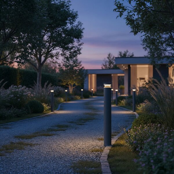 IDEAL LUX Ideal Lux LED φως διαδρόμου Boeing, ύψος 100 cm, ανθρακί, Γκρι, Μέταλλο