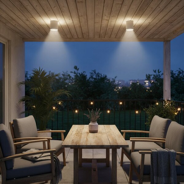 IDEAL LUX Ideal Lux Φωτιστικό οροφής Gun, λευκό, αλουμίνιο, IP44, GU10, ρυθμιζόμενος, Λευκό, Μπάνιο, Αλουμίνιο
