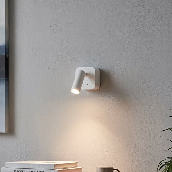 IDEAL LUX Ideal Lux LED προβολέας τοίχου Bean, λευκό, πλάτος 7 cm, μέταλλο, Λευκό, Σαλόνι / τραπεζαρία, Μέταλλο, σύγχρονο