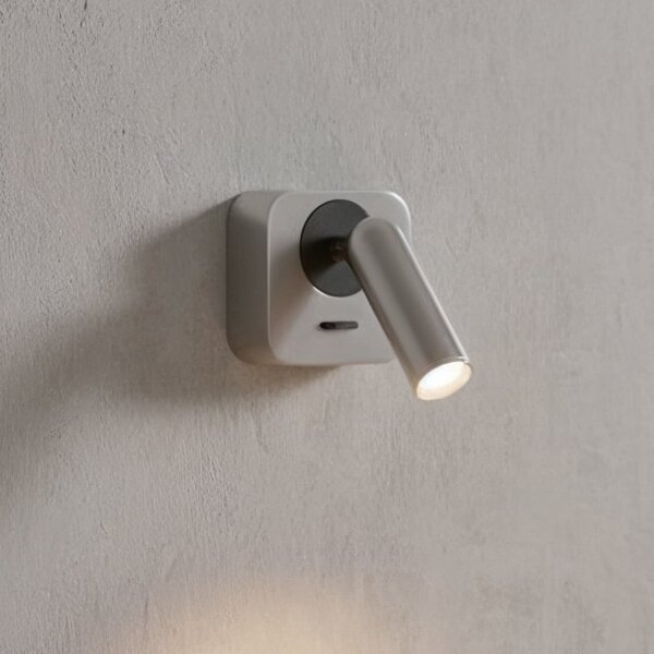 IDEAL LUX Ideal Lux LED προβολέας τοίχου Bean, χρώμα νικελίου, πλάτος 7 cm, Μεταλλικό, Σαλόνι / τραπεζαρία, Μέταλλο, σύγχρονο