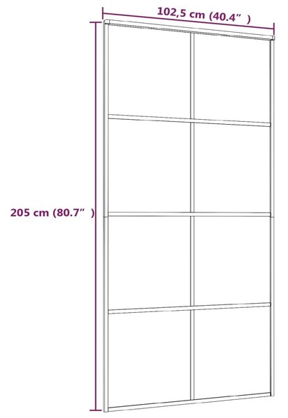 Συρόμενη Πόρτα Λευκή Αμμοβολή 102,5x205 εκ. Γυαλί ESG/Αλουμίνιο - Λευκό