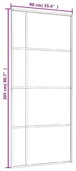 Συρόμενη Πόρτα Λευκή Αμμοβολή 90 x 205 εκ. Γυαλί ESG/Αλουμίνιο - Λευκό