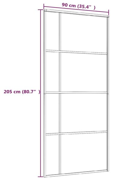 Συρόμενη Πόρτα Λευκή 90 x 205 εκ. από Γυαλί ESG / Αλουμίνιο - Λευκό