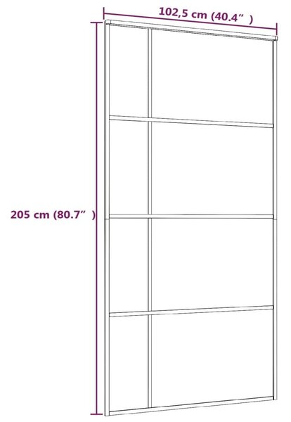 Συρόμενη Πόρτα Λευκή Αμμοβολή 102,5x205 εκ. Γυαλί ESG/Αλουμίνιο - Λευκό