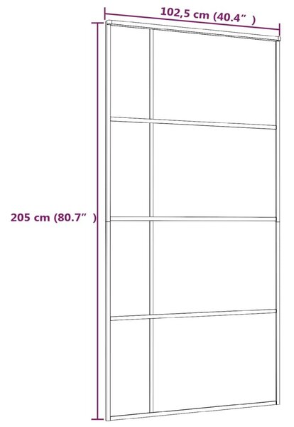 Συρόμενη Πόρτα Λευκή 102,5 x 205 εκ. από Γυαλί ESG / Αλουμίνιο - Λευκό