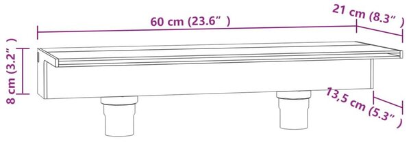 Σιντριβάνι Καταρράκτης Πισίνας με RGB LED 60 εκ. Ακρυλικό - Διαφανές