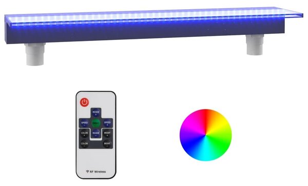 Σιντριβάνι Καταρράκτης Πισίνας με RGB LED 90 εκ. Ακρυλικό - Διαφανές