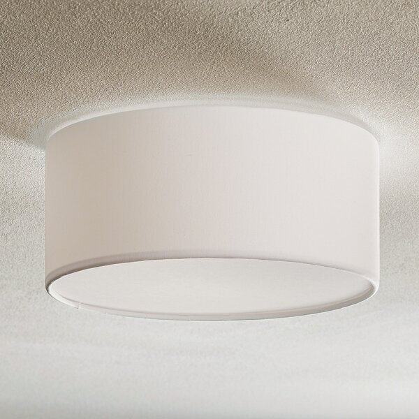 TK Lighting Φωτιστικό οροφής Rondo, λευκό, Ø 30 cm, ρυθμιζόμενος, Λευκό, υπνοδωμάτιο, Ύφασμα / Κλωστοϋφαντουργία, σύγχρονο