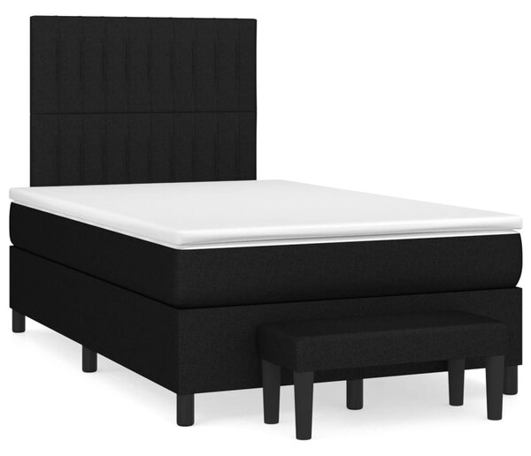 VidaXL Κρεβάτι Boxspring με Στρώμα Μαύρο 120x200 εκ. Υφασμάτινο