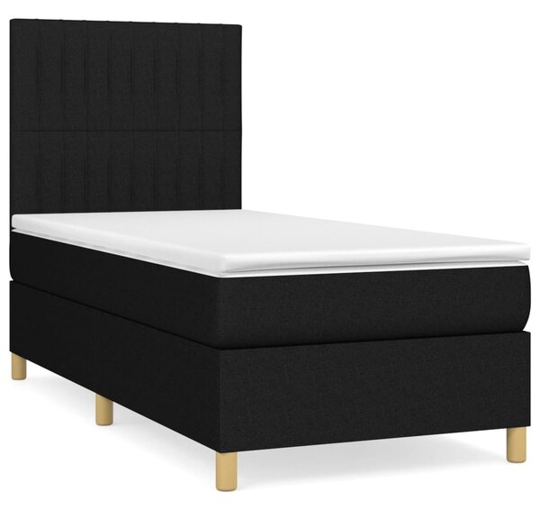 VidaXL Κρεβάτι Boxspring με Στρώμα Μαύρο 100 x 200 εκ. Υφασμάτινο