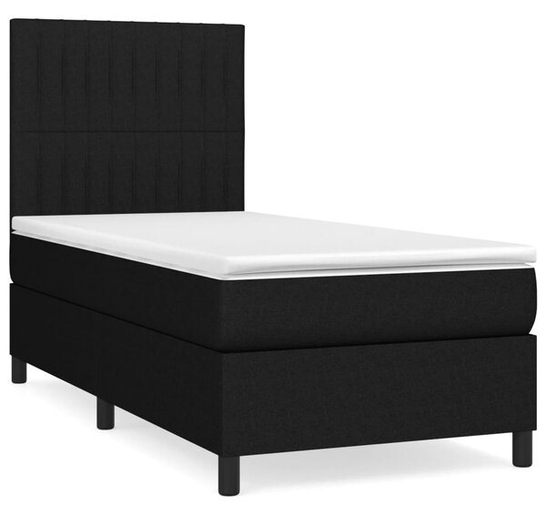 VidaXL Κρεβάτι Boxspring με Στρώμα Μαύρο 100 x 200 εκ. Υφασμάτινο