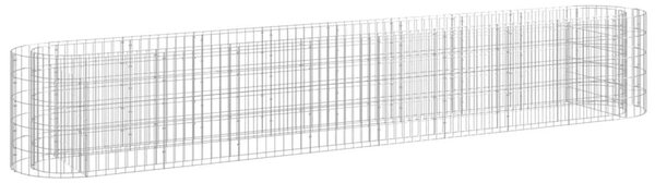 Συρματοκιβώτιο-Γλάστρα Υπερυψωμένη 330x50x50 εκ. Γαλβαν. Ατσάλι - Ασήμι